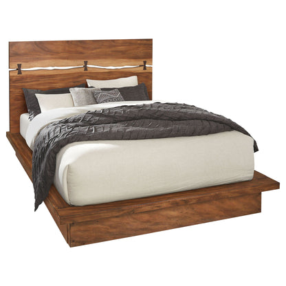 Mallory platform bed with exposed joinery in warm wood finish by HouseOfZazla on Tampa Home & Garden Store
