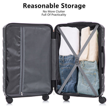 3-piece black spinner luggage set with combination locks, interior mesh pocket on Tampa Home & Garden Store