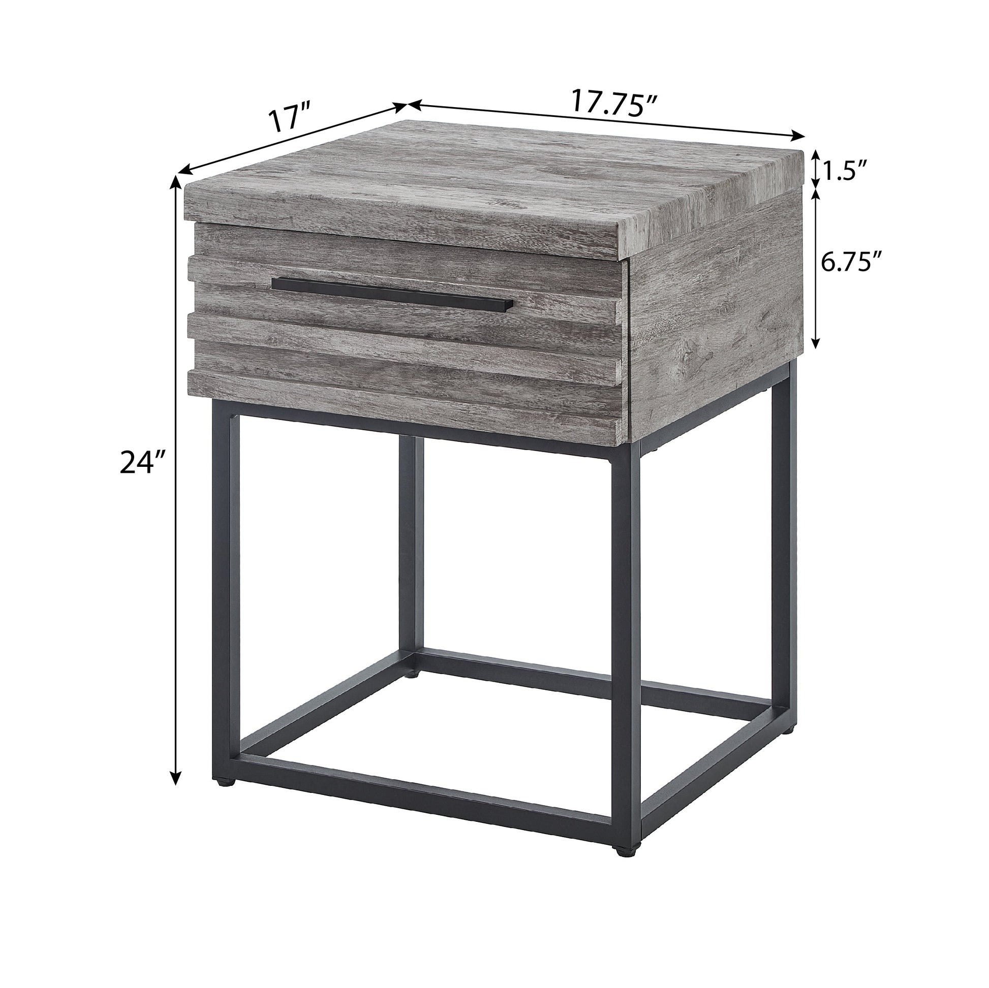 Astral nightstand from 3-Piece Bedroom Set; weathered gray wood on Tampa Home & Garden Store