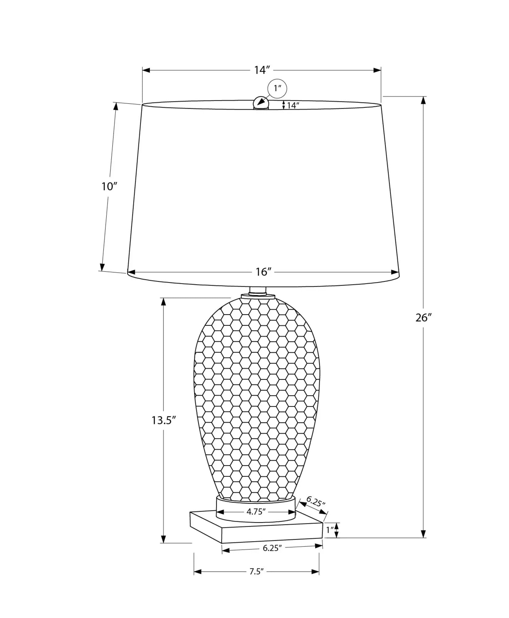 Table lamp ceramic white with honeycomb base and white shade Unique Piece Furniture on Tampa Home & Garden Store