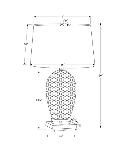 Table lamp ceramic white with honeycomb base and white shade Unique Piece Furniture on Tampa Home & Garden Store