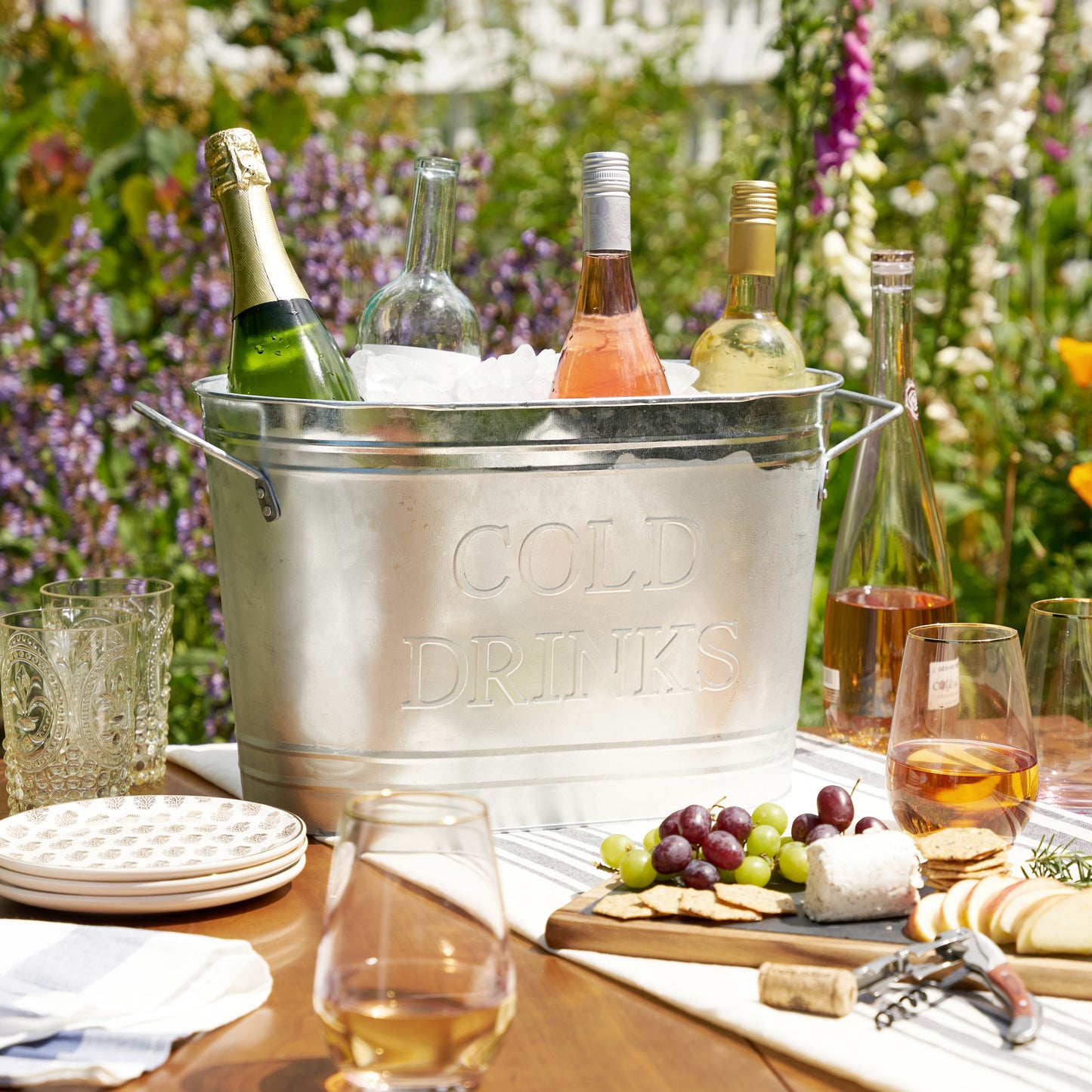 a Galvanized Metal Tub for Chilled Drinks