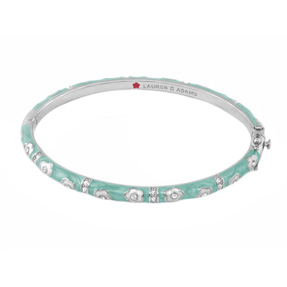 Daisy Love Stackable Bangle turquoise enamel daisies and crystals by Lauren G Adams on Tampa Home & Garden Store