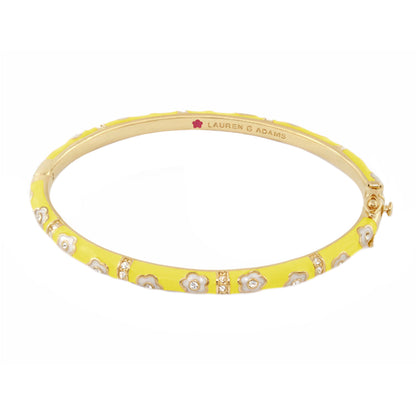 Daisy Love Stackable Bangle yellow enamel with floral accents and crystals by Lauren G Adams on Tampa Home & Garden Store
