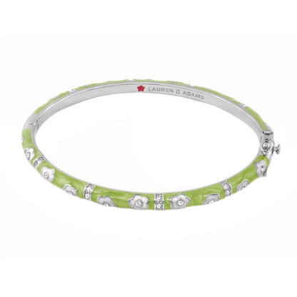 Daisy Love Stackable Bangle lime green enamel with silver daisy charms by Lauren G Adams on Tampa Home & Garden Store