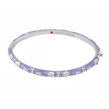 Daisy Love Stackable Bangle - Purple enamel with silver daisies & crystals Lauren G Adams on Tampa Home & Garden Store