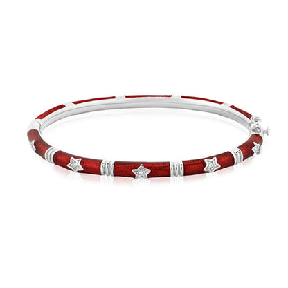 Stars of Night Bangle red bracelet with silver star charms Lauren G Adams on Tampa Home & Garden Store