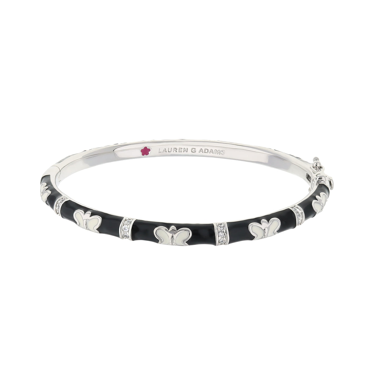 Butterfly World Stackable Bangle with black enamel and crystal accents by Lauren G Adams on Tampa Home & Garden Store