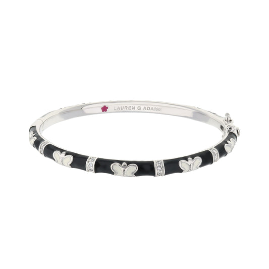 Butterfly World Stackable Bangle with black enamel and crystal accents by Lauren G Adams on Tampa Home & Garden Store