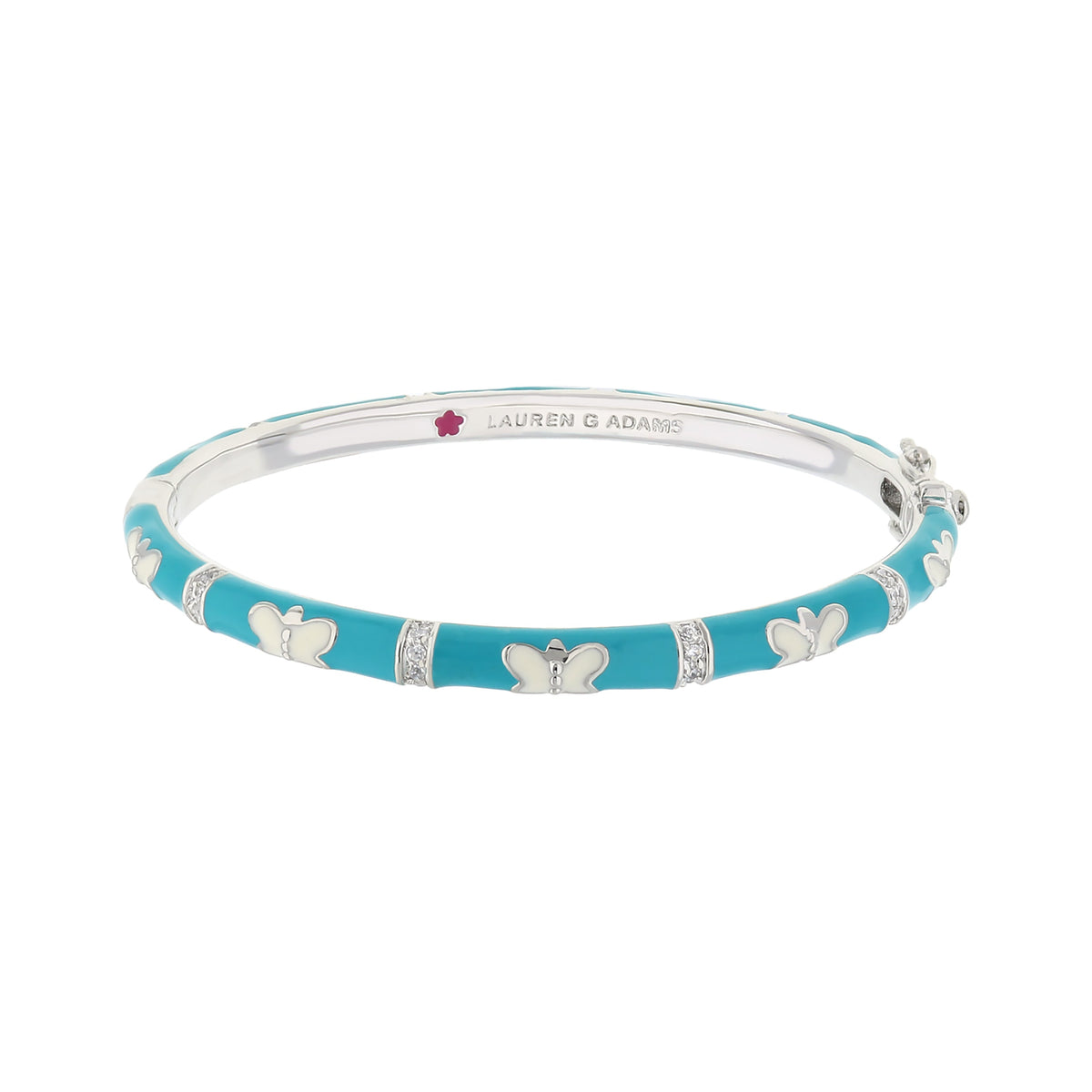 Butterfly World Stackable Bangle turquoise enamel with silver butterfly accents Lauren G Adams on Tampa Home & Garden Store
