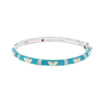 Butterfly World Stackable Bangle turquoise enamel with silver butterfly accents Lauren G Adams on Tampa Home & Garden Store