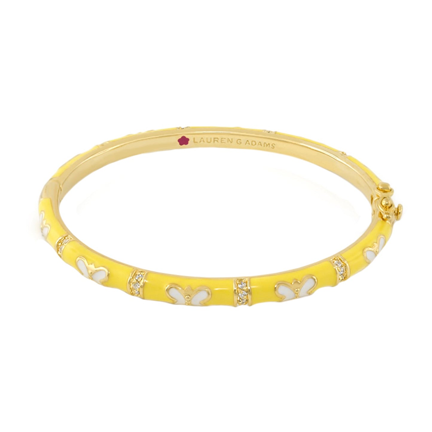 Butterfly World Stackable Bangle, yellow enamel butterfly motifs and crystals, Lauren G Adams on Tampa Home & Garden Store