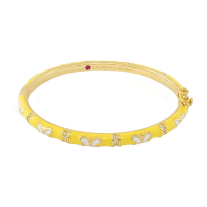Butterfly World Stackable Bangle, yellow enamel butterfly motifs and crystals, Lauren G Adams on Tampa Home & Garden Store