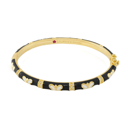 Butterfly World Stackable Bangle gold-tone with black enamel butterfly motifs Lauren G Adams on Tampa Home & Garden Store
