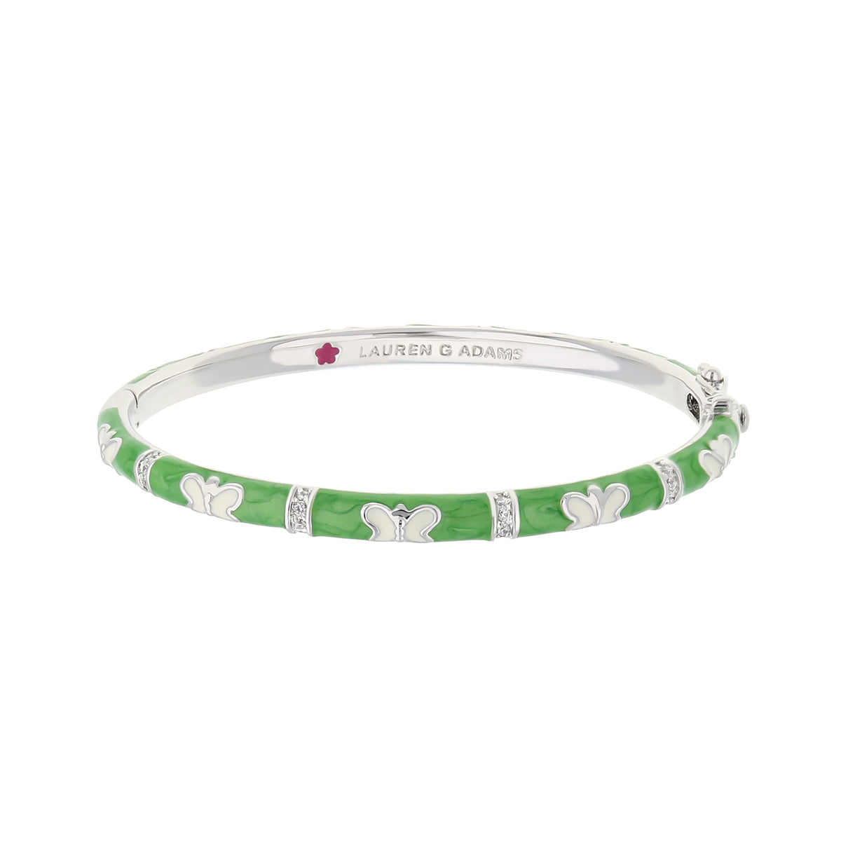 Butterfly World Stackable Bangle green enamel with butterfly accents by Lauren G Adams on Tampa Home & Garden Store