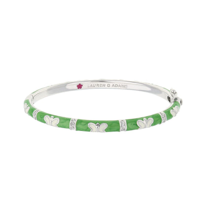 Butterfly World Stackable Bangle green enamel with butterfly accents by Lauren G Adams on Tampa Home & Garden Store