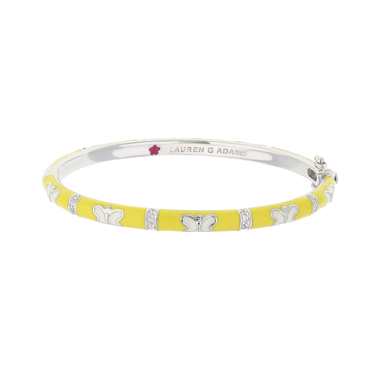 Butterfly World Bangle bracelet yellow enamel with butterfly motifs by Lauren G Adams on Tampa Home & Garden Store