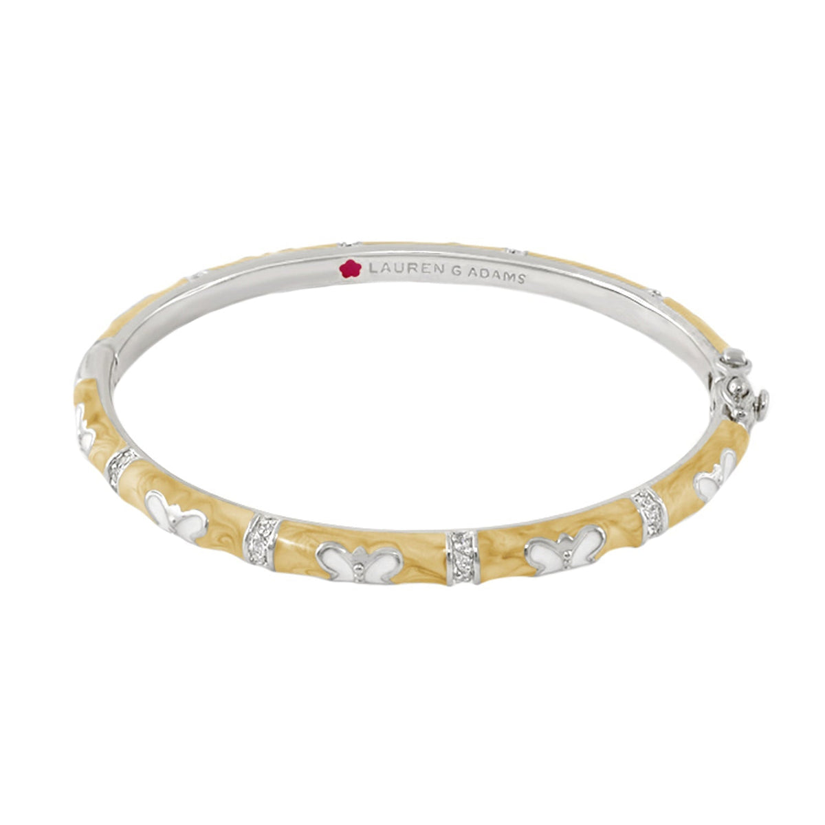 Butterfly World Stackable Bangle bracelet yellow enamel butterfly motifs by Lauren G Adams on Tampa Home & Garden Store