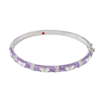 Butterfly World stackable bangle in lavender with silver butterfly charms on Tampa Home & Garden Store