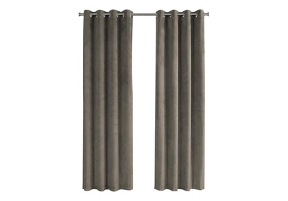 2-piece curtain panel set smoky gray, room-darkening with grommet top by Unique Piece Furniture on Tampa Home & Garden Store