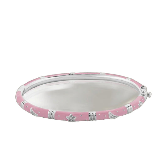 Stars of Night Bangle pink enamel stackable bracelet with silver star charms Lauren G Adams on Tampa Home & Garden Store
