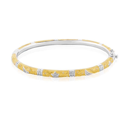 Stars of Night Bangle stackable bracelet in yellow enamel by Lauren G Adams on Tampa Home & Garden Store