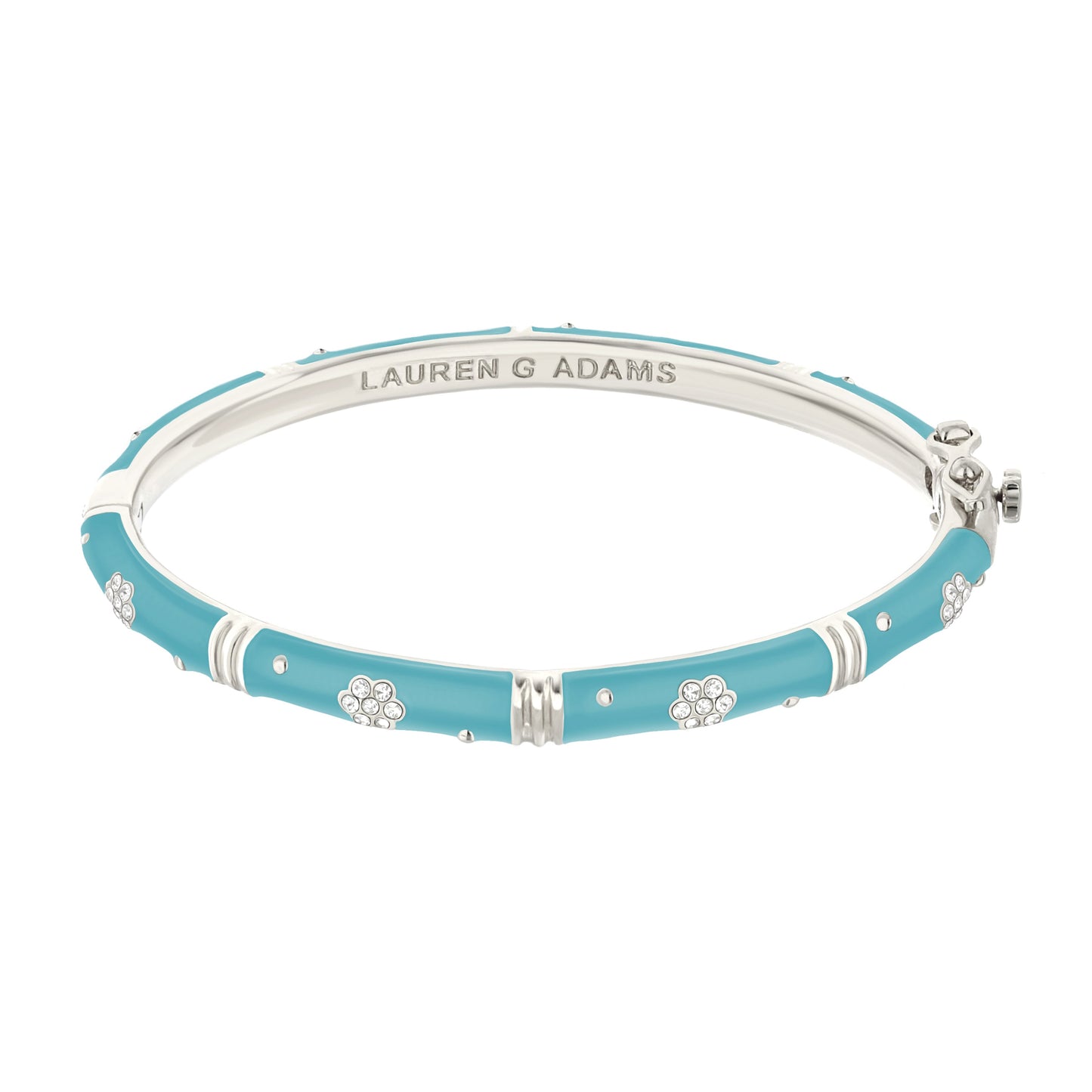 Daisy Love Bangle Pavé Flower turquoise enamel bracelet with pavé crystals by Lauren G Adams on Tampa Home & Garden Store