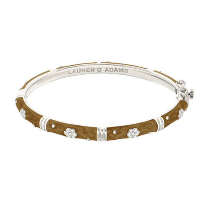 Daisy Love Bangle Pavé Flower bracelet brown with silver-tone accents by Lauren G Adams on Tampa Home & Garden Store