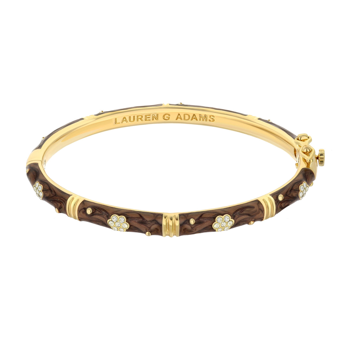 Daisy Love Bangle - Pavé Flower gold-tone stackable bracelet by Lauren G Adams on Tampa Home & Garden Store