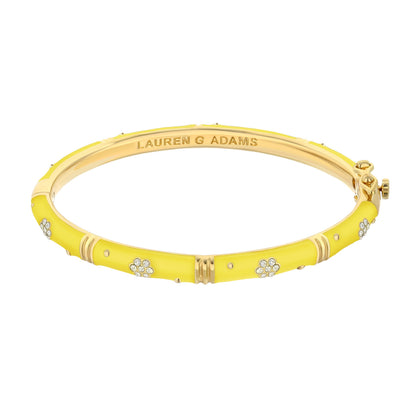 Daisy Love Enamel Flower Bangle in Sunny Mustard