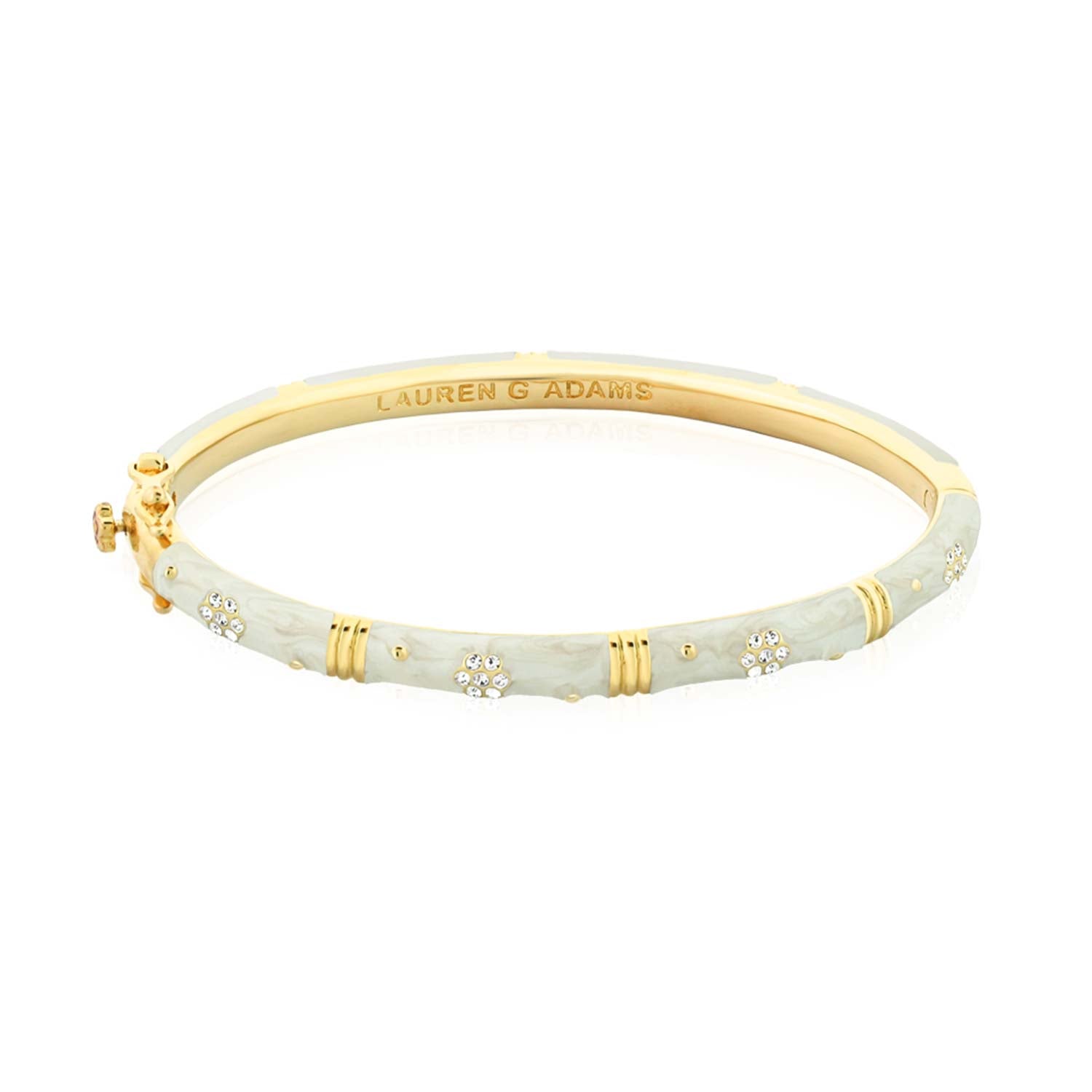 Daisy Love Bangle Pavé Flower bracelet in gold with crystal flowers by Lauren G Adams on Tampa Home & Garden Store