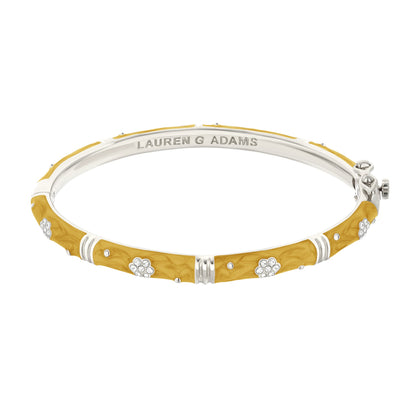 Daisy Love Bangle Pavé Flower stackable bracelet in yellow enamel by Lauren G Adams on Tampa Home & Garden Store