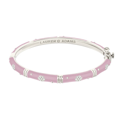 Daisy Love Bangle Pavé Flower pink enamel bracelet Lauren G Adams on Tampa Home & Garden Store