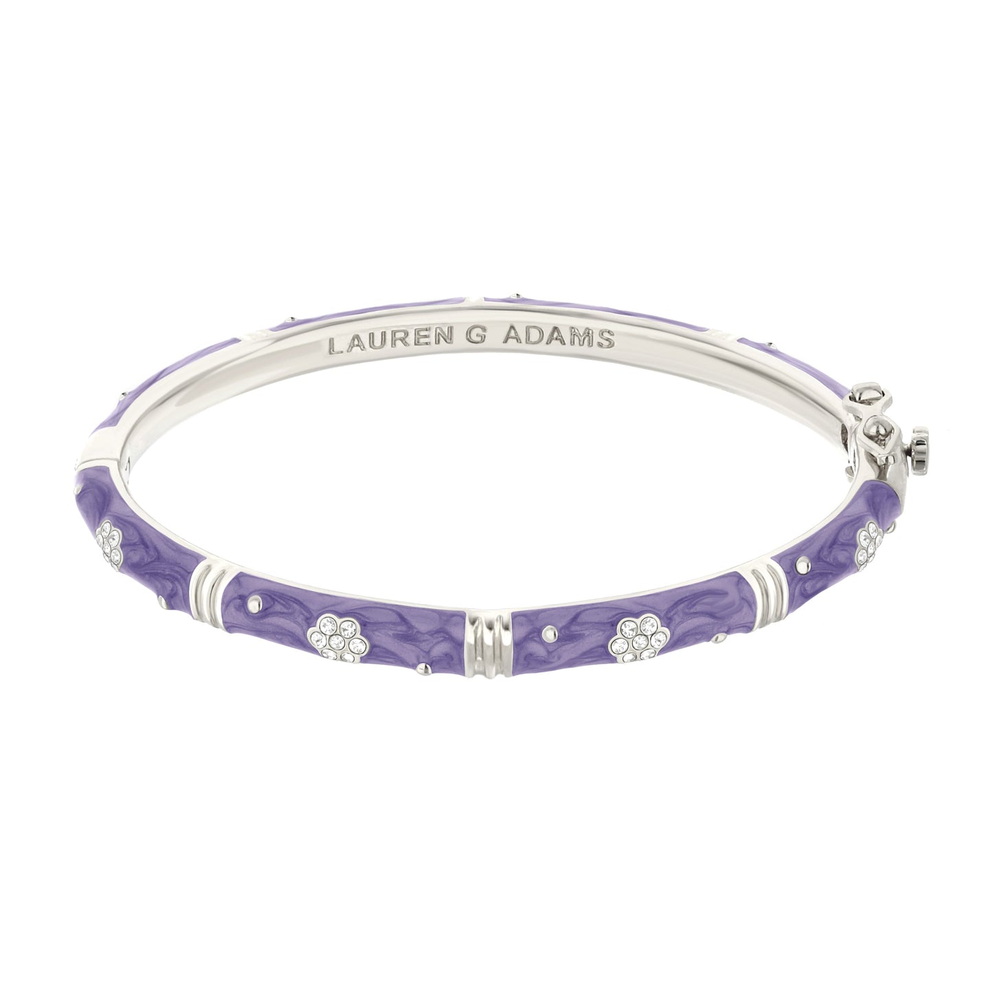 Daisy Love Bangle Pavé Flower purple enamel bracelet by Lauren G Adams on Tampa Home & Garden Store
