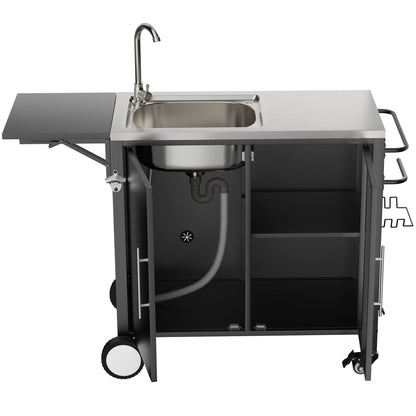 Outdoor Stainless Steel Grill Table and Sink