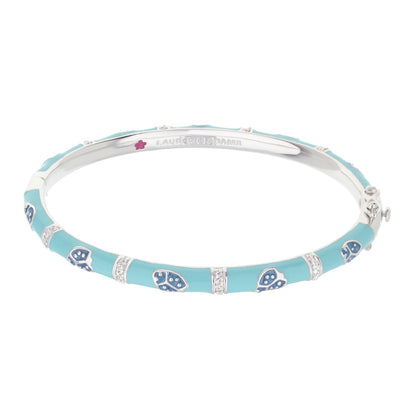 Lady Poof Stackable Bracelet turquoise enamel with silver accents by Lauren G Adams on Tampa Home & Garden Store