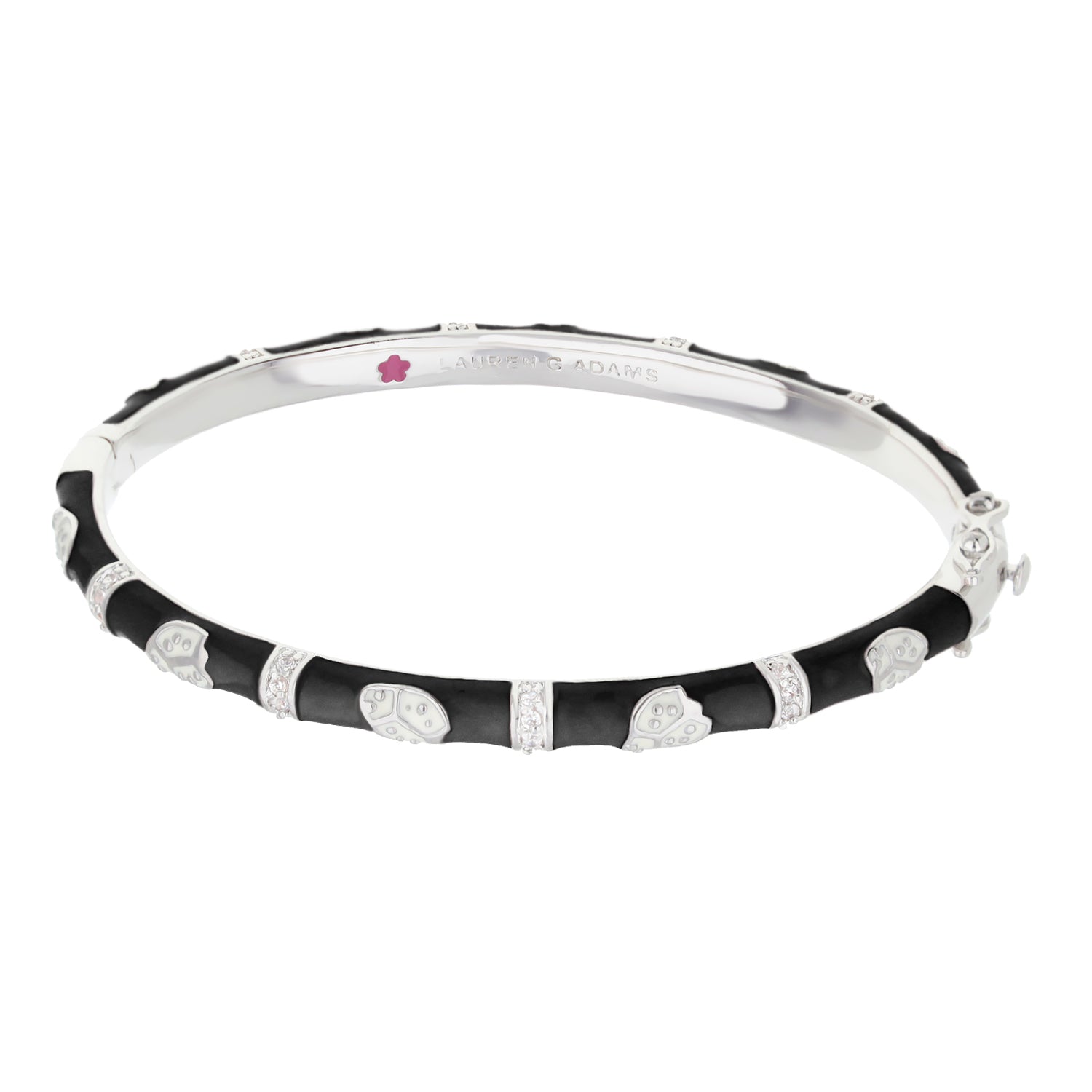 Lady Poof Stackable Bangle bracelet with black enamel and silver accents Lauren G Adams on Tampa Home & Garden Store