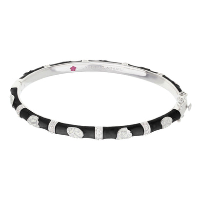 Lady Poof Stackable Bangle bracelet with black enamel and silver accents Lauren G Adams on Tampa Home & Garden Store