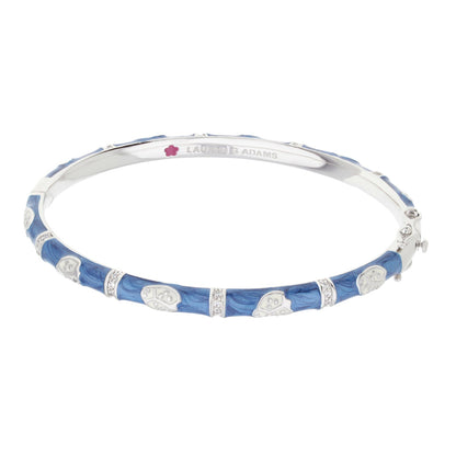Lauren G Adams Lady Poof Stackable Bangle, blue enamel with skull charms and crystals on Tampa Home & Garden Store