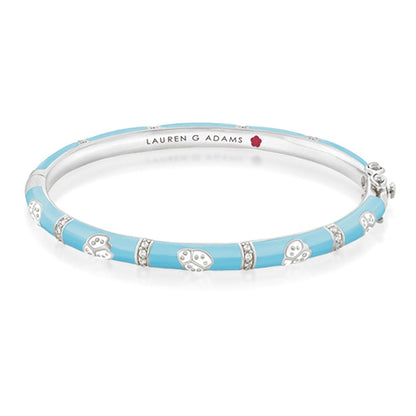 Lady Poof Stackable Bangle by Lauren G Adams turquoise enamel with crystal spacers on Tampa Home & Garden Store