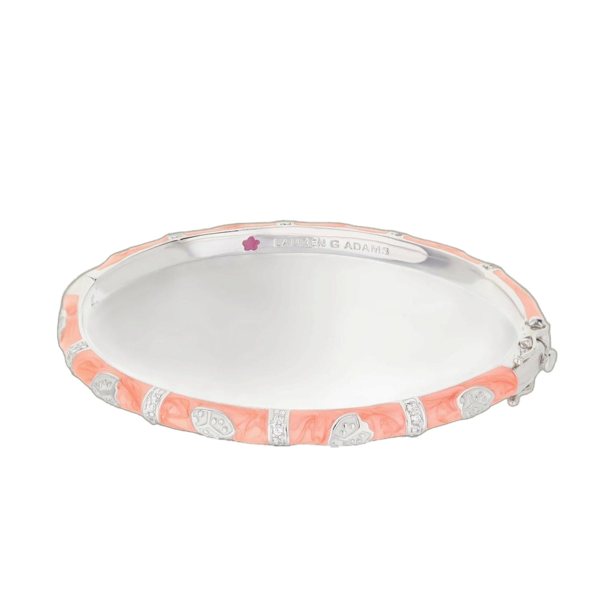 Lady Poof Stackable Bangle pink enamel with crystal accents by Lauren G Adams on Tampa Home & Garden Store