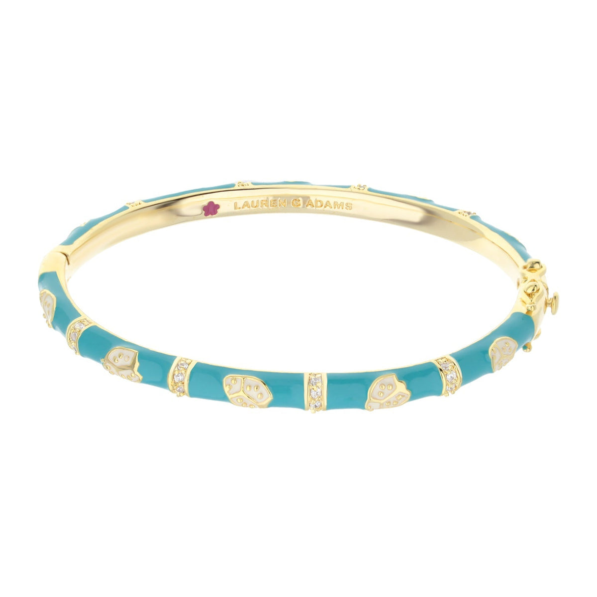 Lady Poof Stackable Bangle turquoise enamel with gold-tone accents and crystals Lauren G Adams on Tampa Home & Garden Store