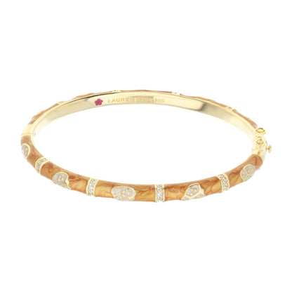 Lady Poof Stackable Bangle gold-tone bracelet tan enamel crystal accents Lauren G Adams on Tampa Home & Garden Store