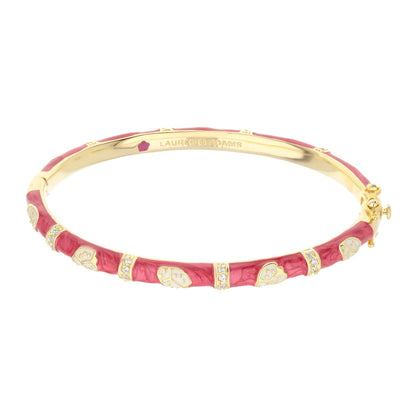Lauren G Adams Lady Poof Stackable Bangle in gold-tone with pink enamel and crystal accents on Tampa Home & Garden Store