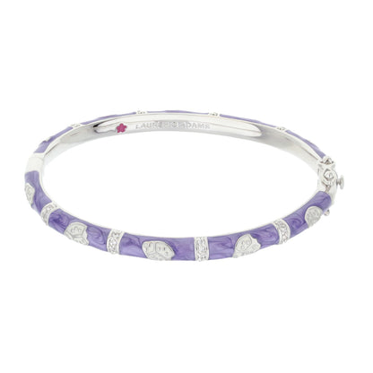 Lady Poof Stackable Bangle purple enamel with skull motifs and crystal accents by Lauren G Adams on Tampa Home & Garden Store