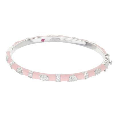 Lady Poof Stackable Bangle pink enamel bracelet with silver panda accents Lauren G Adams on Tampa Home & Garden Store