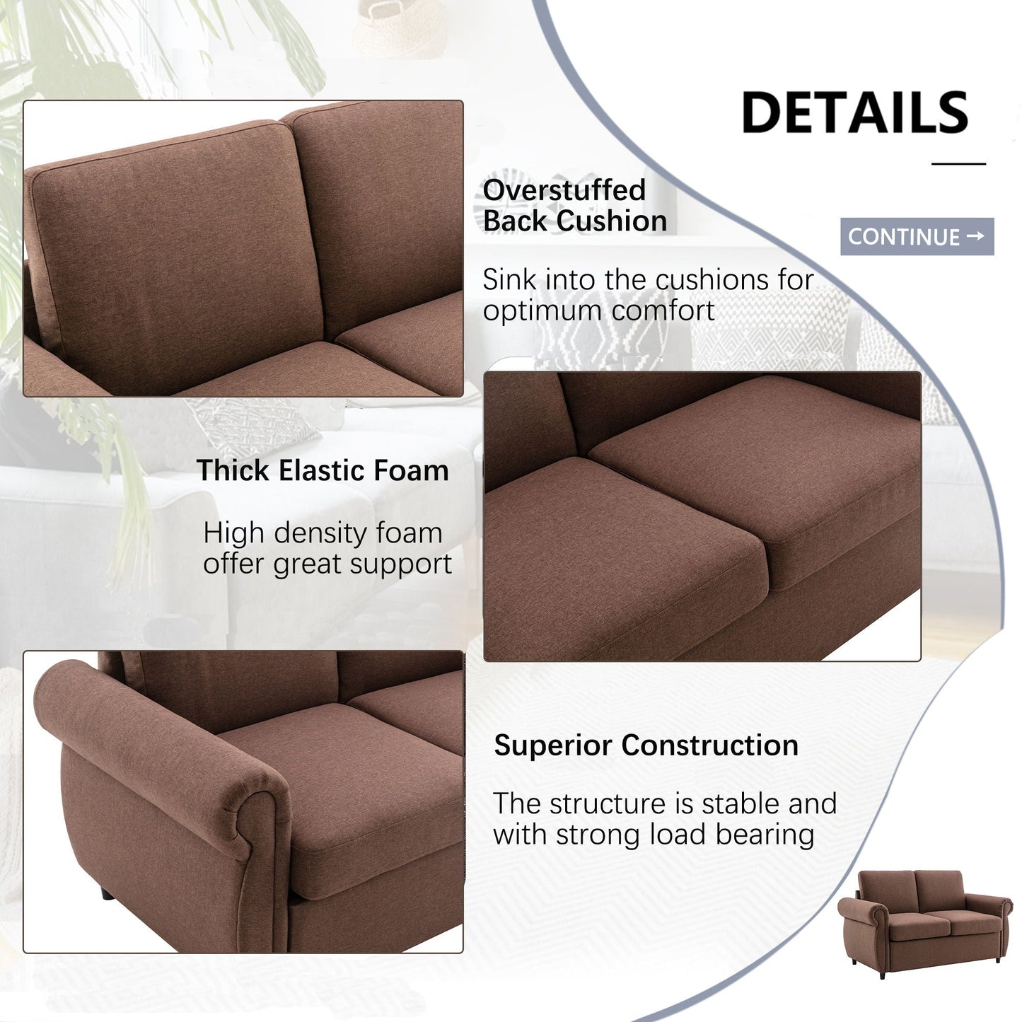 Pull Out Sofa Bed With Twin Memory Foam Mattress
