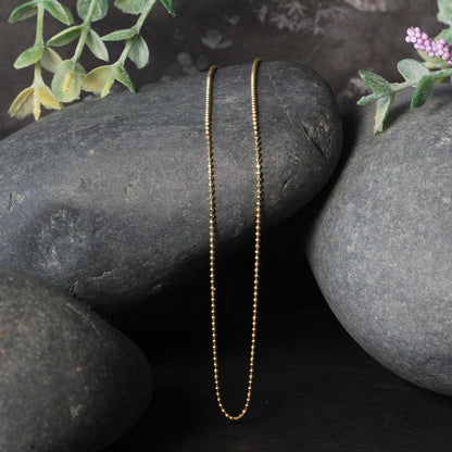 14k yellow gold diamond-cut bead chain necklaces 1.0mm, two strands, Bids.com on Tampa Home & Garden Store
