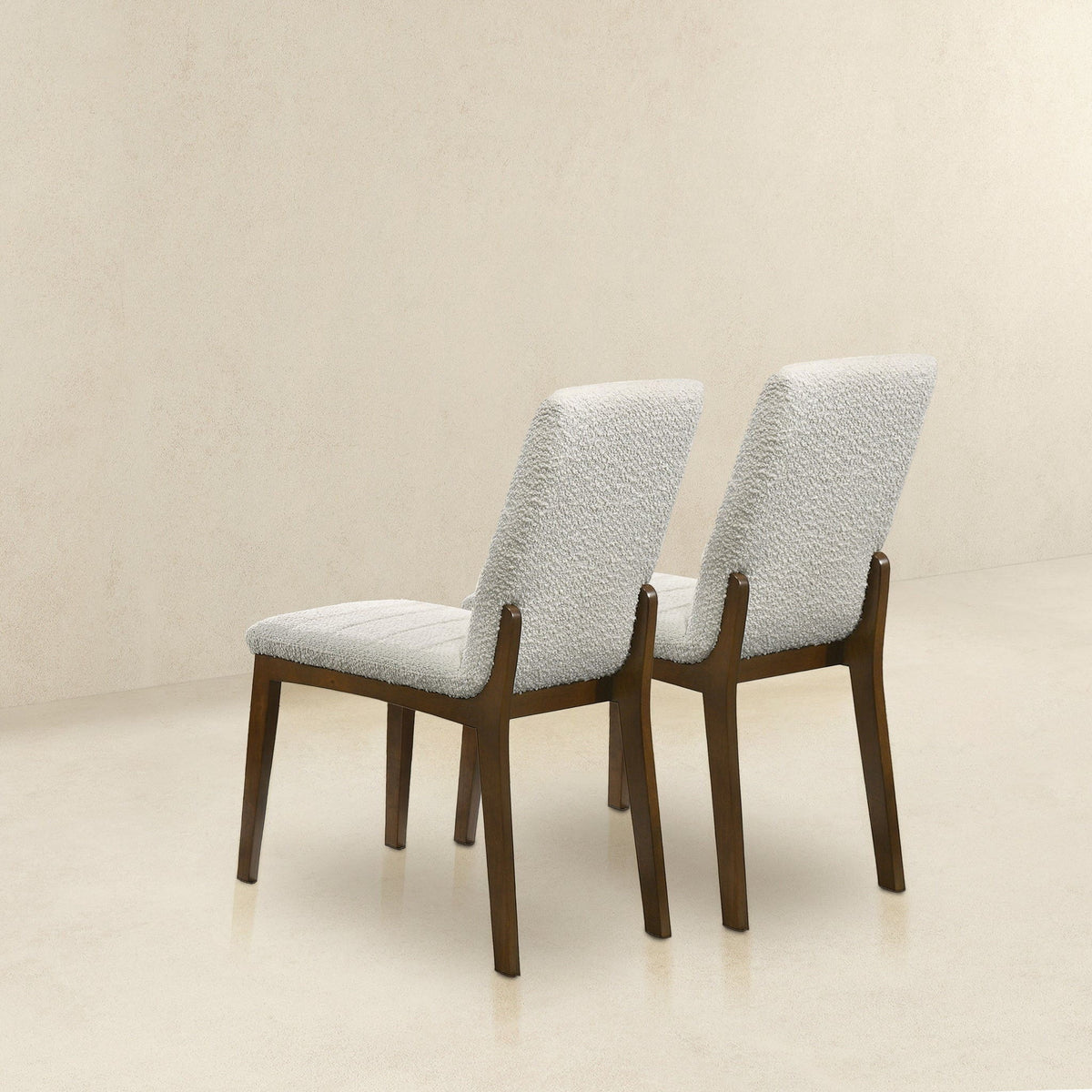 Set of 2 dining chairs with solid wood bases and gray textured upholstery by HouseOfZazla on Tampa Home & Garden Store