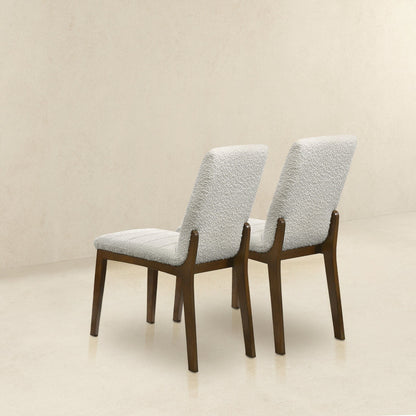 Set of 2 dining chairs with solid wood bases and gray textured upholstery by HouseOfZazla on Tampa Home & Garden Store